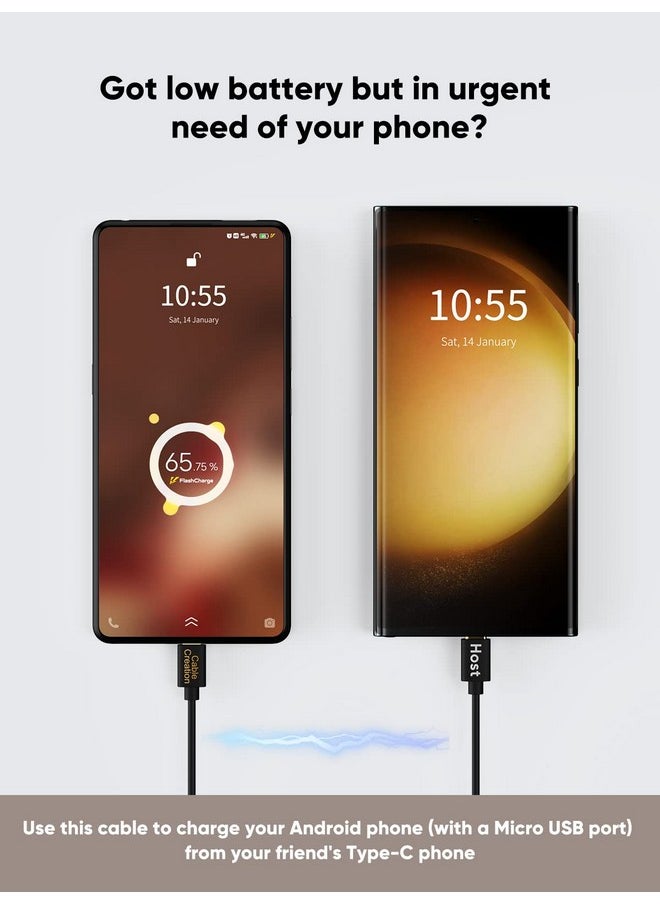 CableCreation CableCreation Micro USB to USB C Cable 3.3Feet, USB C to Micro USB Cable OTG 480Mbps, Type C to Micro USB Cable Compatible with MacBook Pro, Air, Galaxy S21 S20 S10, Pixel 5/4/3 etc 1M, Black  - Image 3