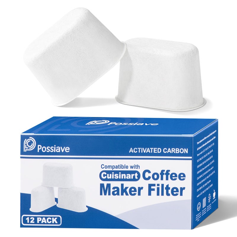 Possiave 12 Pack Cuisinart Compatible Coffee Filter Replacement by Possiave - Charcoal Water Filter for Cuisinart - Fits all Cuisinart Coffee Machines - Image 1