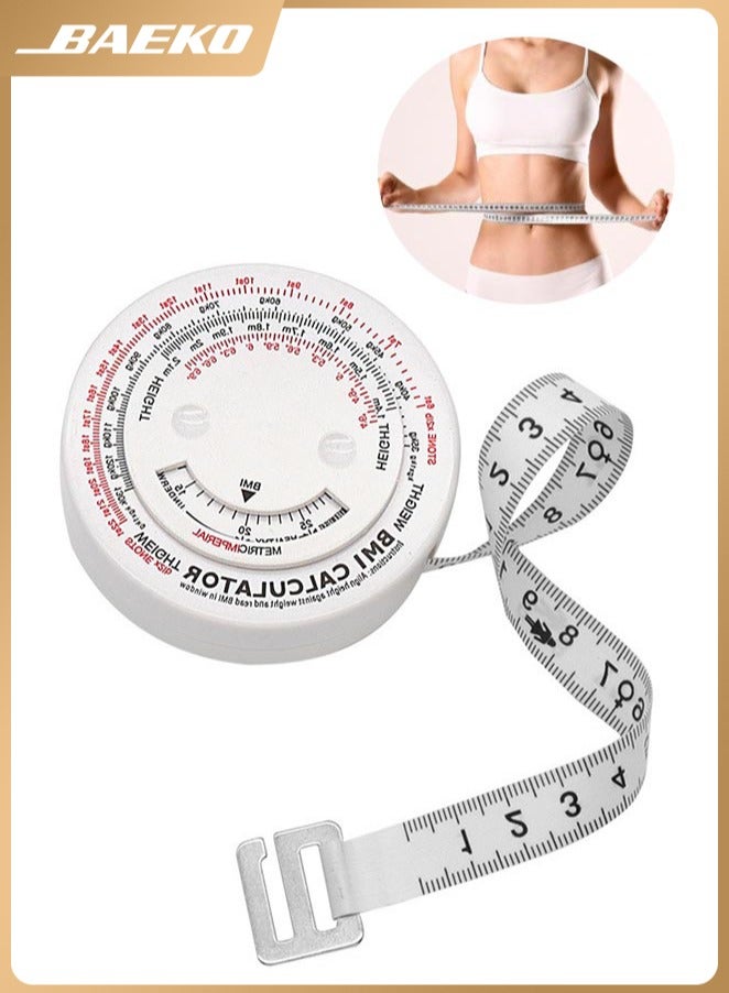بيكو شريط قياس مؤشر كتلة الجسم من، آلة حاسبة لمؤشر كتلة الجسم، شريط قياس الجسم لقياس الجسم والخصر والوزن والصحة، قياس دقيق - Image 1