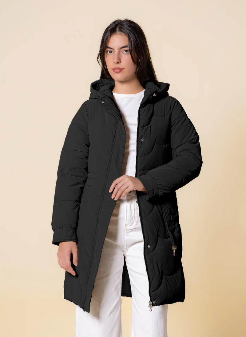 SHAPES DETAILED PUFFER JACKET
