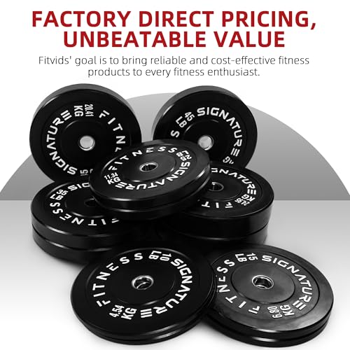 Fitvids 2" Olympic Bumper Plate Weight Plates with Steel Hub, 10LB, Pair, Black, Updated - Image 5