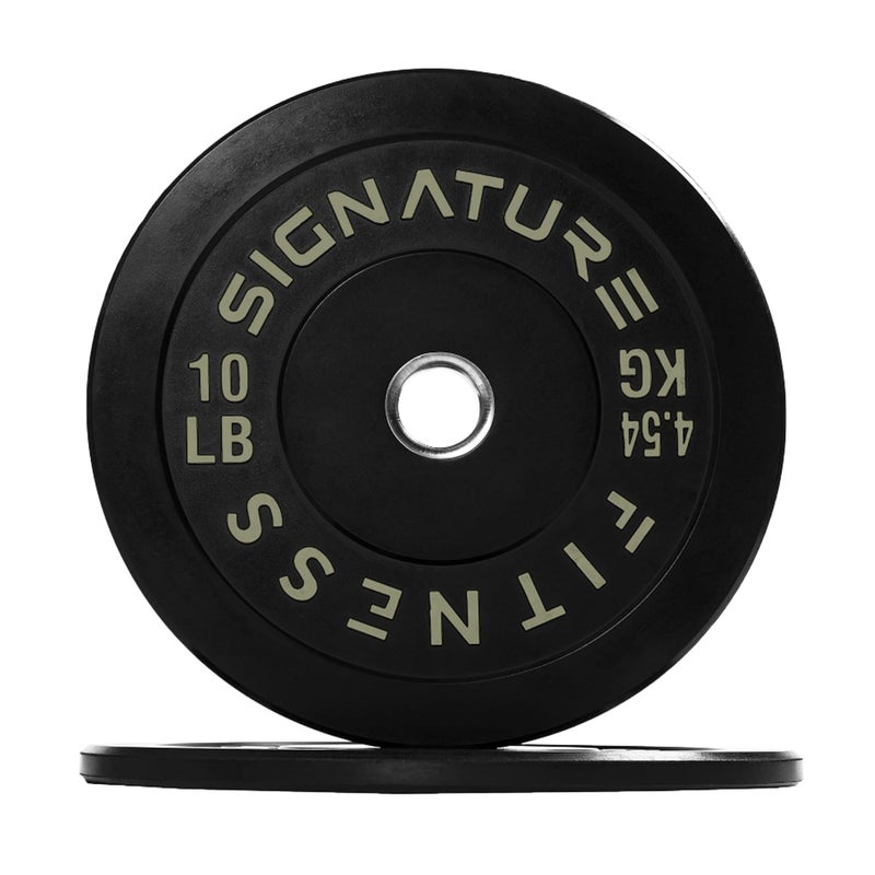 Fitvids 2" Olympic Bumper Plate Weight Plates with Steel Hub, 10LB, Pair, Black, Updated - Image 2
