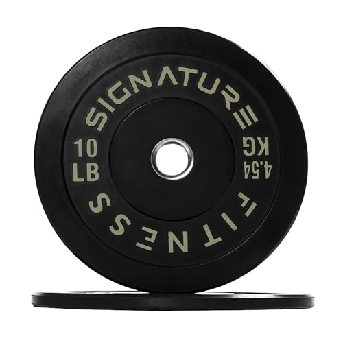 Fitvids 2" Olympic Bumper Plate Weight Plates with Steel Hub, 10LB, Pair, Black, Updated - Image 1