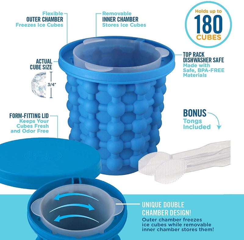 Vyoma Ice Cube Maker The Innovation Space Saving Ice Cube Genie Bucket Revolutionary Space Saving IceBall Makers for Home Party and Picnic - Image 3