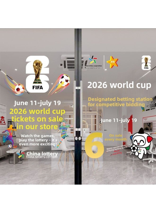 ديكورات مستوحاة من كأس العالم 2026 - المواصفات: (عرض 60 × ارتفاع 80 سم) ملصق زجاجي شفاف مقاوم للأشعة فوق البنفسجية، فئة اللون: SJB05 ME+31 - Image 5
