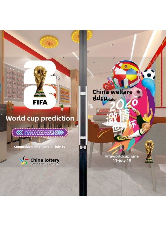 ديكورات مستوحاة من كأس العالم 2026 - المواصفات: (عرض 60 × ارتفاع 80 سم) ملصق زجاجي شفاف مقاوم للأشعة فوق البنفسجية، فئة اللون: SJB05 ME+31 - Image 3