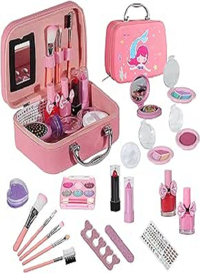 Children's Make-Up Washable Set, Children's Make-Up Set, Make-Up Set with Cosmetic Bag for Role Play, Over 3 Years Make-Up Set for Birthday Gift - Image 3