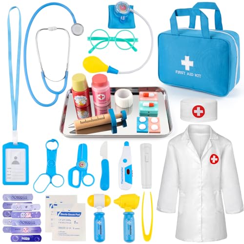 XZZO Doctor Kit for Kids 36 Pcs Doctor Play Set kit for Toddlers 35 with Medical Storage Bag Real Stethoscope Medical Kits Doctor Toys Fun Doctor Role Playing Game Gift for Kids Toddlers - Image 1