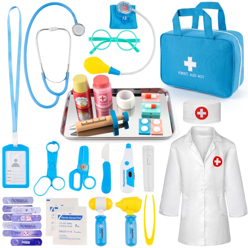 XZZO Doctor Kit for Kids 36 Pcs Doctor Play Set kit for Toddlers 35 with Medical Storage Bag Real Stethoscope Medical Kits Doctor Toys Fun Doctor Role Playing Game Gift for Kids Toddlers - Image 3