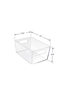 Piccasio PICCASIO 2Pcs Clear Plastic Fridge Refrigerator Organizer Bins, Food Storage Container Box With Handles For Freezer Fridge Pantry Kitchen Cabinets BPA Free,HOME KITCHEN (LARGE SIZE))  - Image 2