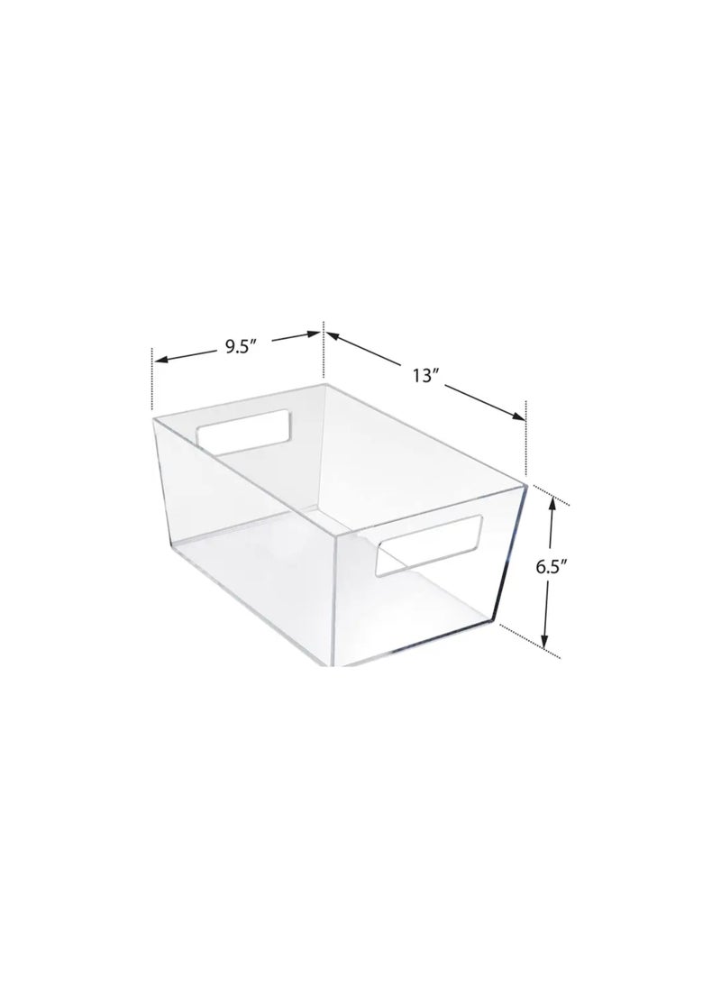 Piccasio PICCASIO 2Pcs Clear Plastic Fridge Refrigerator Organizer Bins, Food Storage Container Box With Handles For Freezer Fridge Pantry Kitchen Cabinets BPA Free,HOME KITCHEN (LARGE SIZE))  - Image 2