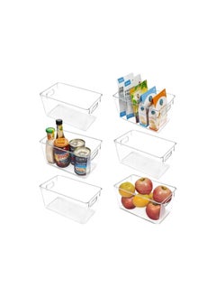Piccasio PICCASIO 2Pcs Clear Plastic Fridge Refrigerator Organizer Bins, Food Storage Container Box With Handles For Freezer Fridge Pantry Kitchen Cabinets BPA Free,HOME KITCHEN (LARGE SIZE))  - Image 4