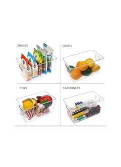 Piccasio PICCASIO 2Pcs Clear Plastic Fridge Refrigerator Organizer Bins, Food Storage Container Box With Handles For Freezer Fridge Pantry Kitchen Cabinets BPA Free,HOME KITCHEN (LARGE SIZE))  - Image 3
