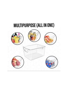 Piccasio PICCASIO 2Pcs Clear Plastic Fridge Refrigerator Organizer Bins, Food Storage Container Box With Handles For Freezer Fridge Pantry Kitchen Cabinets BPA Free,HOME KITCHEN (LARGE SIZE))  - Image 5