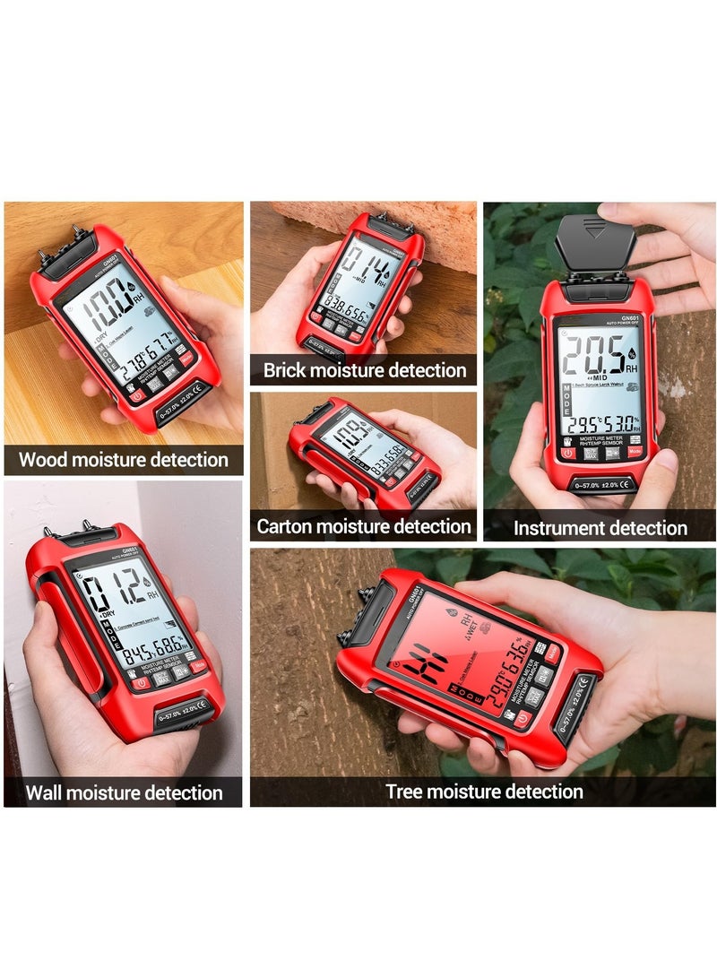 KASTWAVE Wood Moisture Meter,GN601 Portable Pin-Type Detector, Water Leak Detector for Lumber Concrete Building,Wall Moisture Sensor Digital Humidity Tester for Firewood Lumber, Bricks, Floors - Image 2