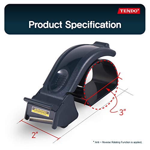 TENDO SJ-50M Navy | TENDO Basic Line | Smart Packing Tape Dispenser, Easy Cut Tape Gun, for 45~50mm Tape Width and 3" Tape core - Image 5