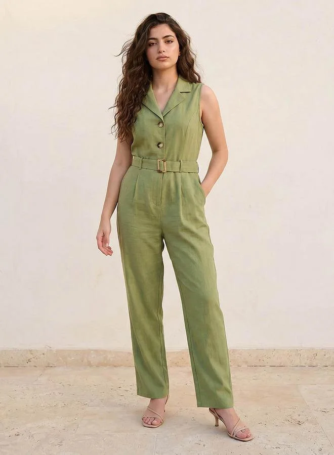 Youth Jumpsuit with Notch Lapel