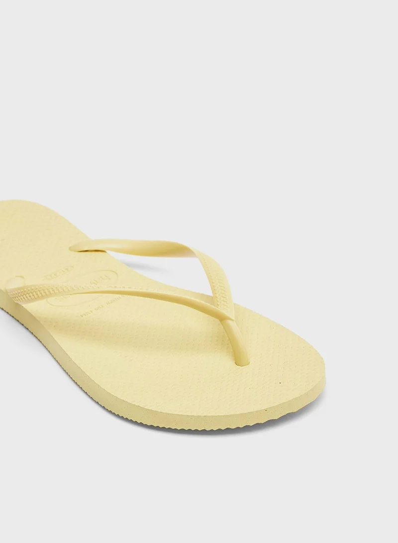havaianas Slim Logo Flip Flops