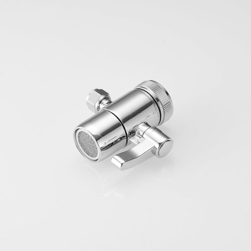 Weirun Water Filter for Sink Faucet,Diverter Valve for Above Counter Water Filter Kitchen Sink Faucet Splitter for Water Diversion Push on 3/8 inch Tubing Replacement Part Adapter Chrome - Image 2