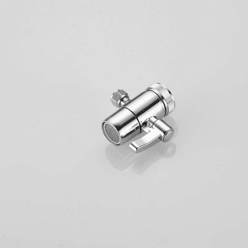 Weirun Water Filter for Sink Faucet,Diverter Valve for Above Counter Water Filter Kitchen Sink Faucet Splitter for Water Diversion Push on 3/8 inch Tubing Replacement Part Adapter Chrome - Image 3