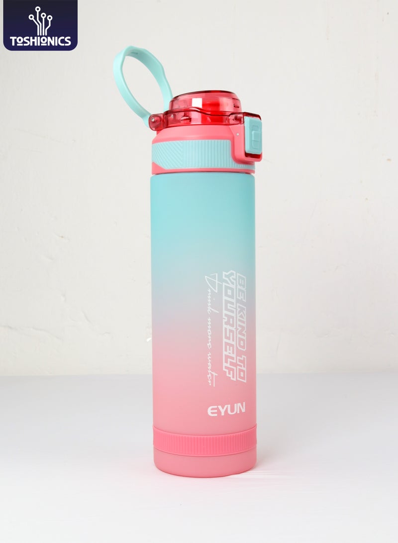 توشيونيكس زجاجة مياه شرب رياضية سعة 900 مل مع مزلاج آمن وغطاء قابل للقفل بلمسة واحدة ومقبض حمل على الغطاء - خالية من مادة BPA، غطاء مانع للتسرب، صديقة للبيئة، بلاستيك، كوب مياه قابل لإعادة الاستخدام للبالغين والأطفال في المدرسة والمكتب والترطيب اليومي والصالة الرياضية واللياقة البدنية والأنشطة الخارجية والرياضة والسفر، زجاجة سعة 30 أونصة - Image 1