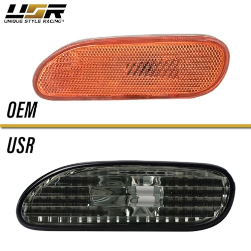USR UNIQUE STYLE RACING USR 95-99 Eclipse Smoke Lens Bumper Side Marker Light - Lamp Assembly (Left + Right) Compatible with 1995-1999 Mitsubishi Eclipse including Spyder - Image 5