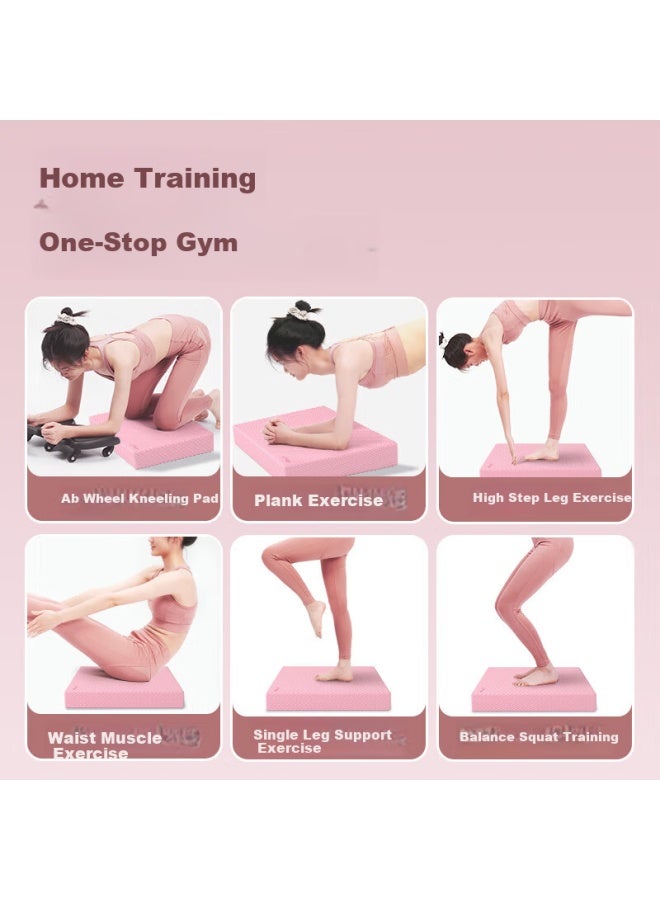 Li-Ning Li-ning Balance Pad Yoga Mat Flat Support Core Training Fitness Silent Non-slip Thickened Soft Foam Kneeling Pad Pink  - Image 4