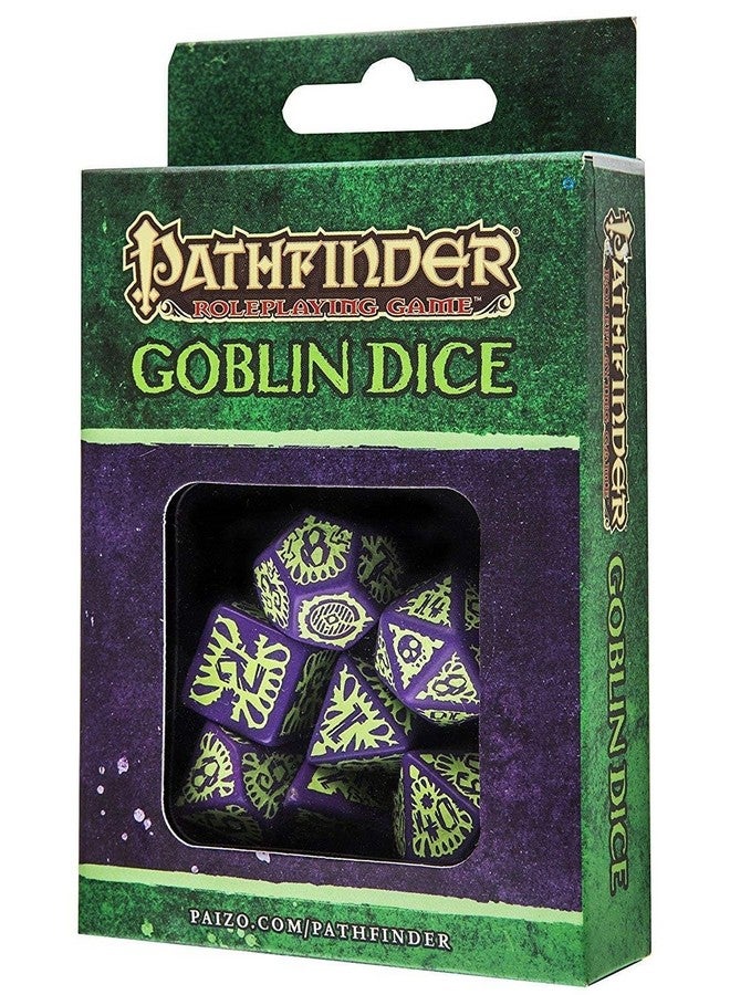 Q WORKSHOP Q-Workshop Pathfinder Rpg Goblin Purple & Green Ornamented Dice Set 7 Polyhedral Pieces (QWOPAT76) - Image 4