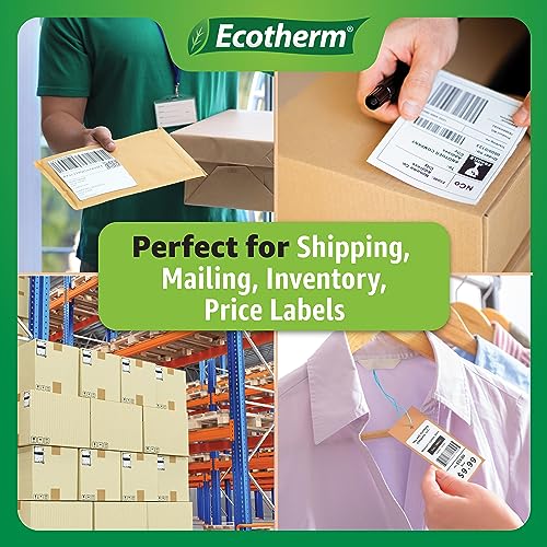 Ecotherm 3" x 2" Mobile Printer Labels | 25 Rolls | 5250 Labels | fits Zebra ZQ630, QL420, QL320 and QLn420 Printers | Black Mark On Liner | .75" Core Rolls | by Ecotherm - Image 4