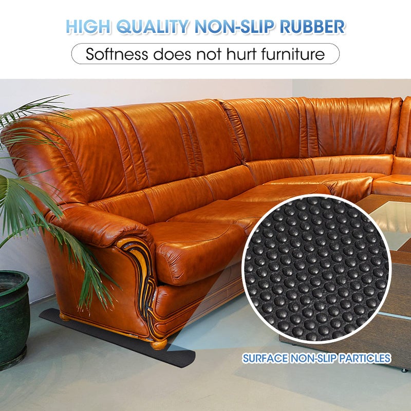 3 BUZZLETT 4 Pack Non-Slip Furniture Rail Pads for Recliners,Sofa,couches.Rubber Recliner Chair Floor Protectors,Pads to Keep Furniture from Sliding for Hardwood, Carpet, Marble Floor. 30.5''x3.9'' - Image 3