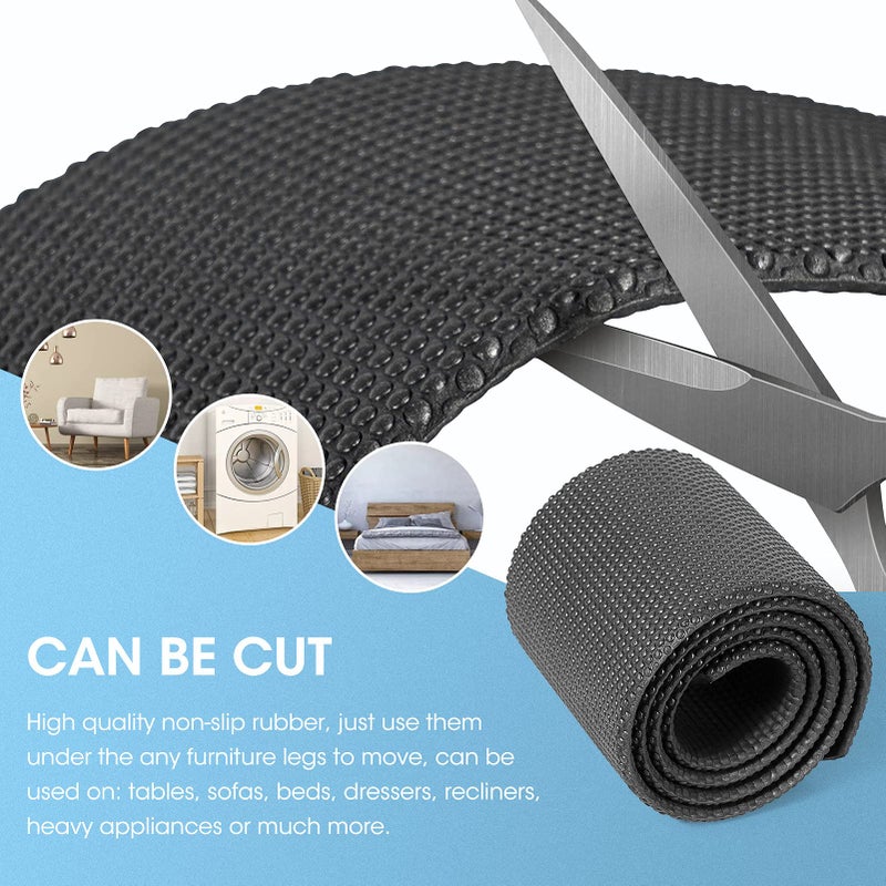 3 BUZZLETT 4 Pack Non-Slip Furniture Rail Pads for Recliners,Sofa,couches.Rubber Recliner Chair Floor Protectors,Pads to Keep Furniture from Sliding for Hardwood, Carpet, Marble Floor. 30.5''x3.9'' - Image 5