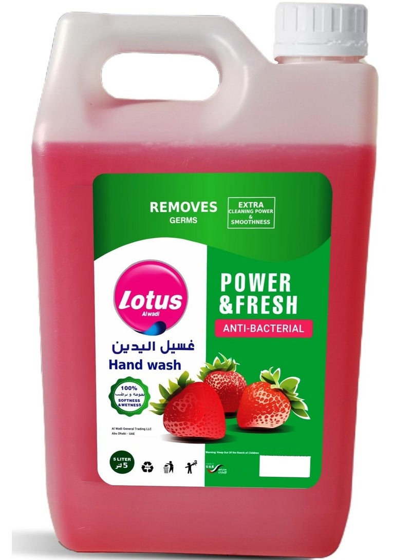 Lotus Power & Fresh Anti Bacterial Hand Wash Strawberry Fragrance 5 L  - Image 1