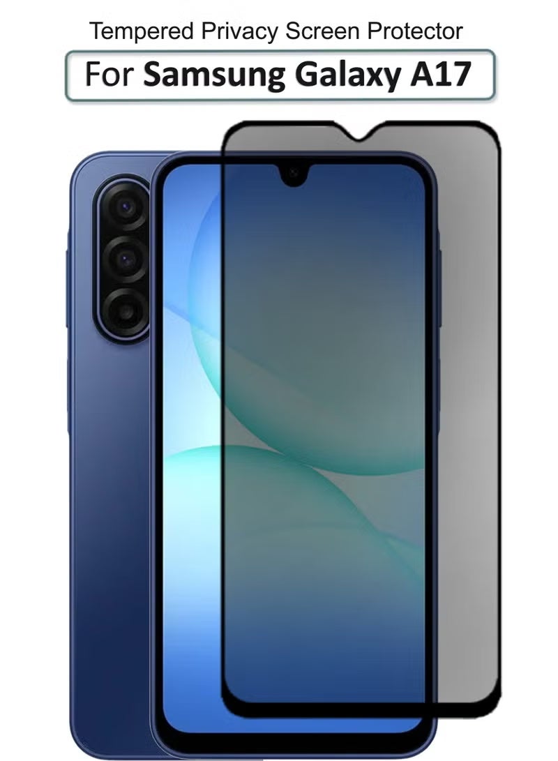 يويو تيك واقي شاشة لهاتف Samsung Galaxy A17 5G (إصدار 2025) مصنوع من الزجاج المقسى (Tempered Glass) بصلابة 9H، يتميز بخصائص حماية الخصوصية (مضاد للتجسس) ووضوح عالٍ (HD) ومقاومة للخدش. - Image 1