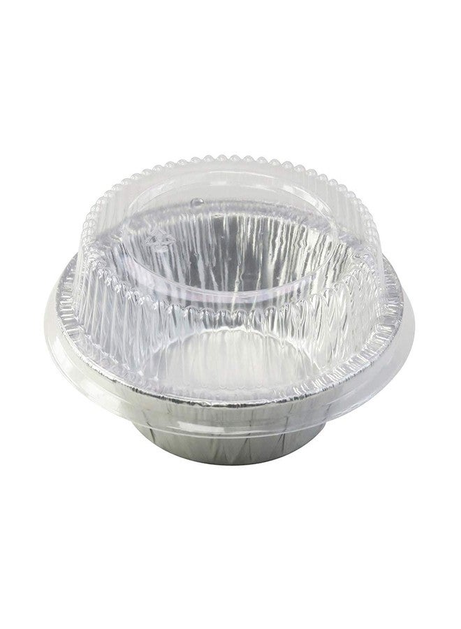 KitchenDance.com SAFCA KitchenDance Disposable Aluminum Foil Tart Pan with Lid - 5" Aluminum Foil Individual Pie Pans, Mini Pie Pans, Pot Pie Tins, Baking Pan Perfect for Pies, Cobblers - 501P, (25) - Image 1