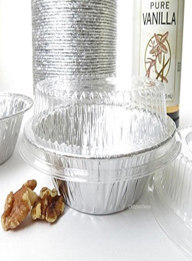KitchenDance.com SAFCA KitchenDance Disposable Aluminum Foil Tart Pan with Lid - 5" Aluminum Foil Individual Pie Pans, Mini Pie Pans, Pot Pie Tins, Baking Pan Perfect for Pies, Cobblers - 501P, (25) - Image 2