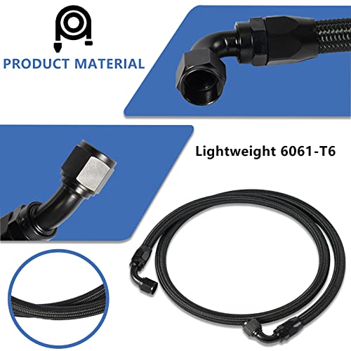 GSTP 10AN Upgraded Transmission Cooler Line Kit Nylon and Stainless Steel Braided Cooling Hose Fitting Kit Compatible with ChevroletGMC 66L Duramax LLYLBZLMM 20062010 Anodized - Image 3