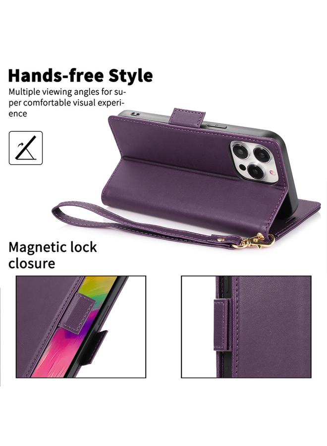S-TOP Case For iPhone 13 Pro Side Buckle RFID Anti-theft Leather Phone Case - Image 4