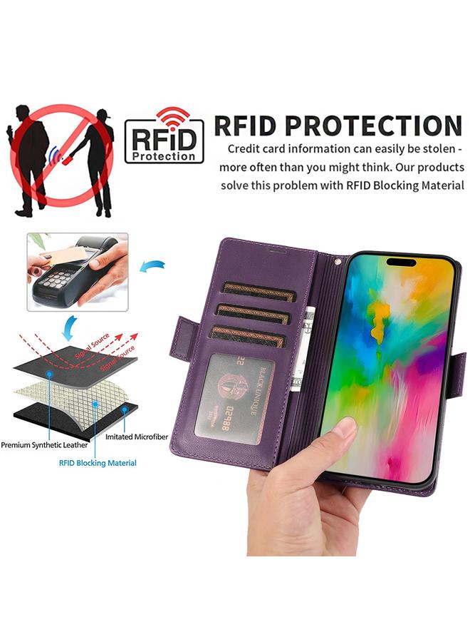 S-TOP Case For iPhone 13 Pro Side Buckle RFID Anti-theft Leather Phone Case - Image 3