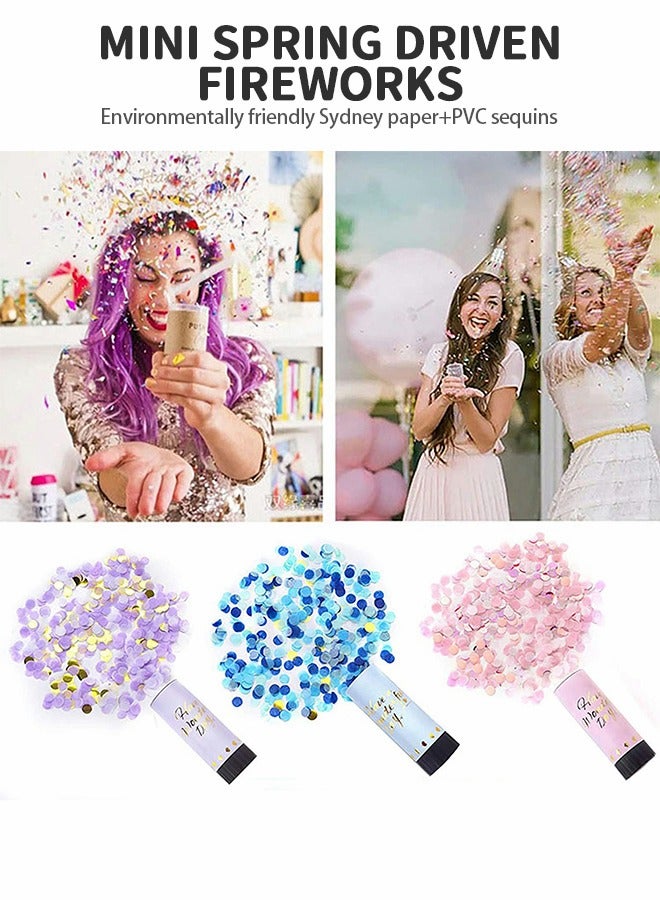 GROIC 6 PCS Confetti Cannon Party Confetti Poppers,Multicolor Confetti Shooters,Party Poppers,Biodegradable Confetti Birthday Confetti ,Party Dressing - Image 4