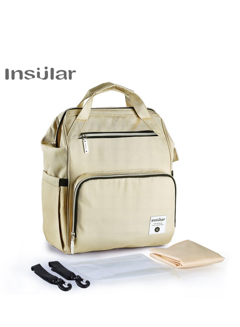insular Waterproof Diaper Bag With Stroller Strap