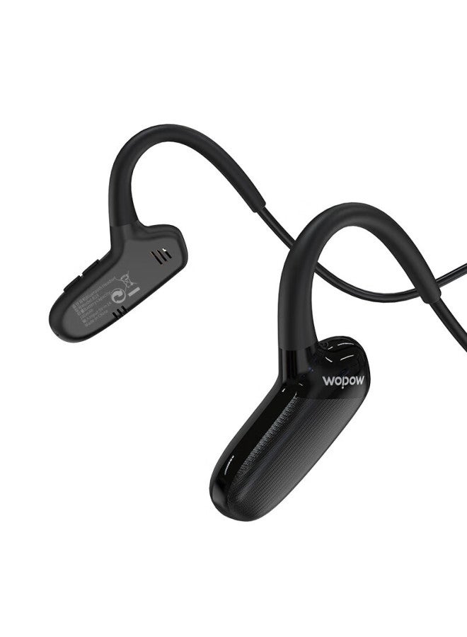 Wopow Bluetooth 5.3 Ear-hook Earphones Long Battery Life Wireless Music Gaming Sports Earbuds Compact Portable Black - Image 2