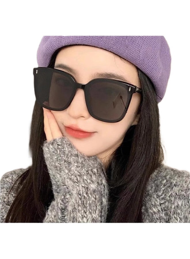 Boshide Oversized Sunglasses Retro Uv Protection Sunglasses Black Frame Gray Lens - Image 2