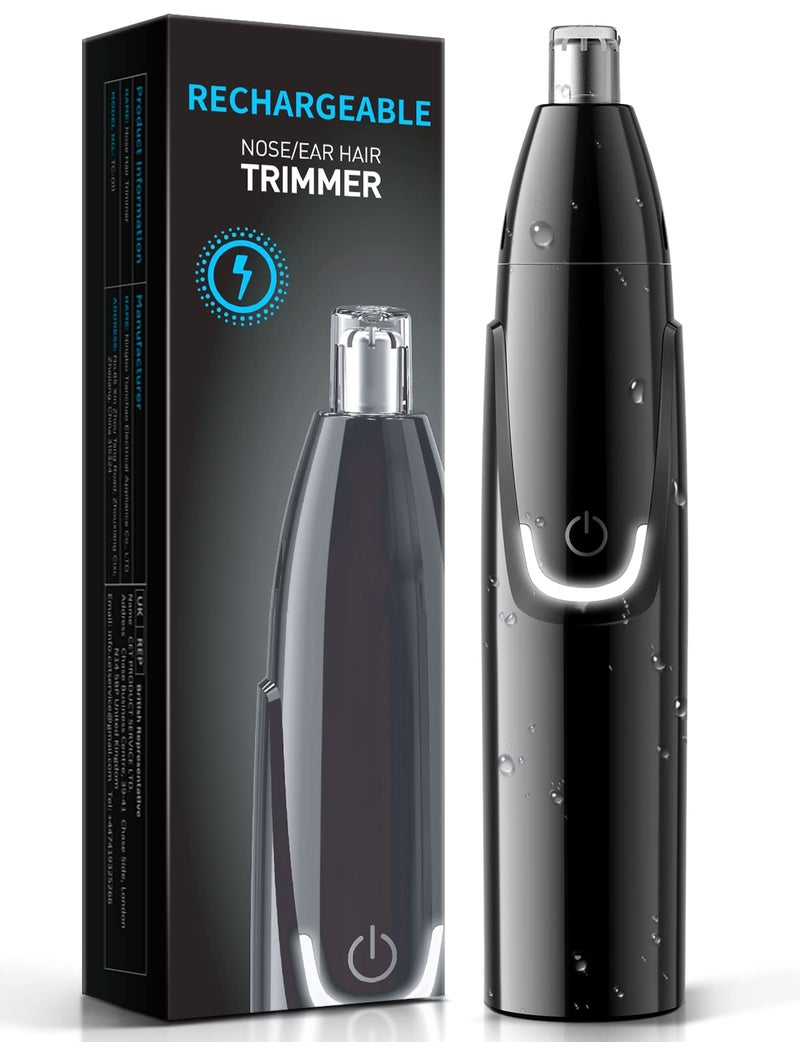 ZORAMI Rechargeable Ear and Nose Hair Trimmer - 2025 Professional Painless Eyebrow & Facial Hair Trimmer for Men Women, Powerful Motor and Dual-Edge Blades for Smoother Cutting Black - Image 1