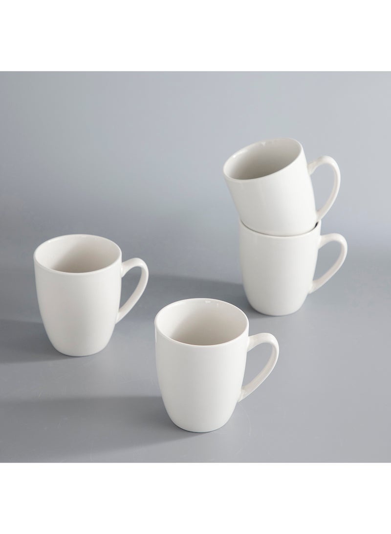 طقم أدوات مائدة من البورسلين مكون من 16 قطعة لخدمة 4 أشخاص، أطباق، سلطانيات وأكواب، آمن للاستخدام في غسالة الصحون والميكروويف، خدمة لـ 4 - لون أبيض بالكامل - Image 3