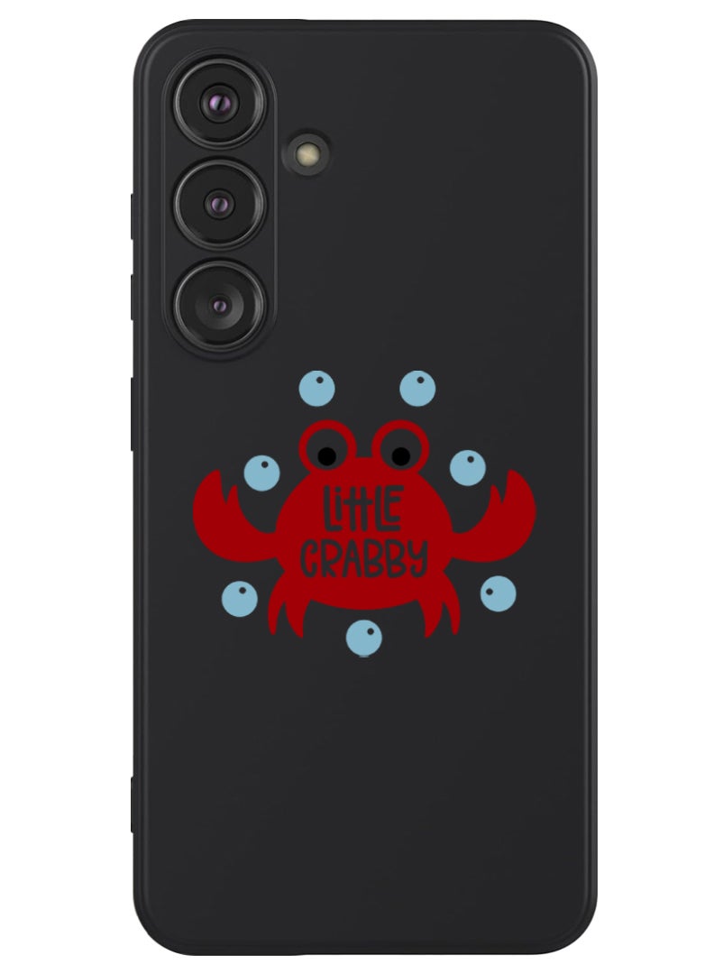 Theodor Protective Slim Fit Case Liquid Silicone Cover with Full Body Protection Anti-Scratch Shockproof Case For Samsung Galaxy S24 (Black) - Little crabby - Image 1