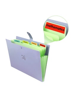 KASTWAVE Expanding File Folders, 2 Pack Plastic Letter A4 Paper Paper Organizer Folder with Labels with Snap Closure, Cute Folders with 5 Pockets for School Home Work Office (Green & Purple)  - Image 4