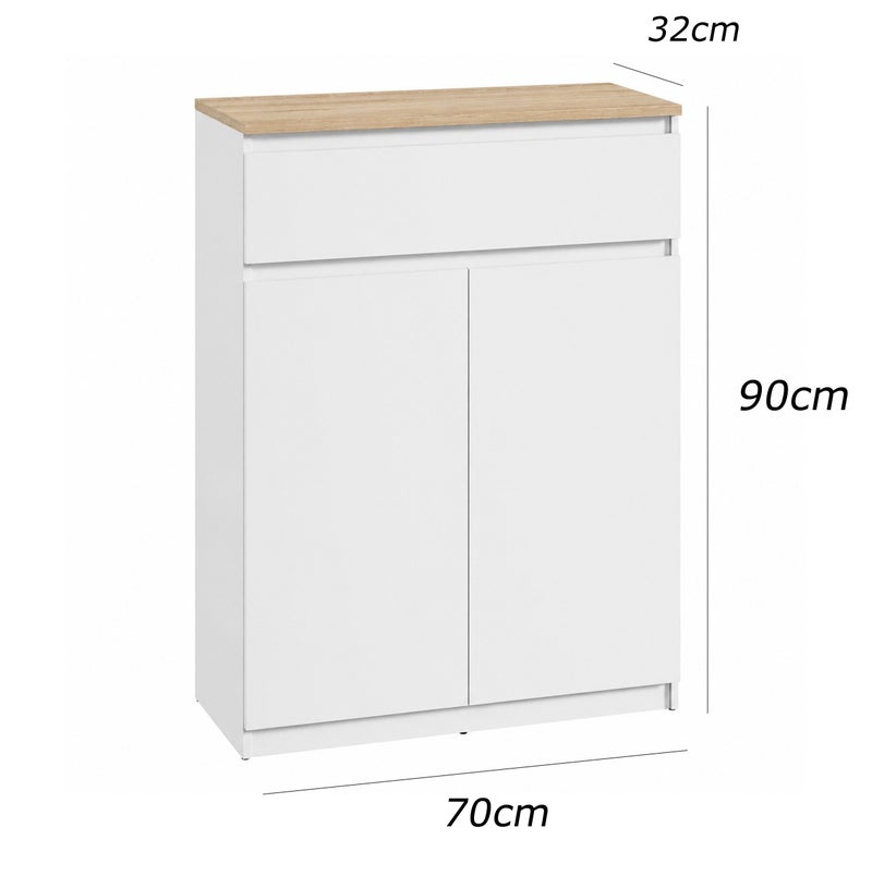 Furniture Store Modern MDF shoe rack - Height 90 cm - Width 70 cm - Depth 32 cm, from Furniture Store. - Image 5