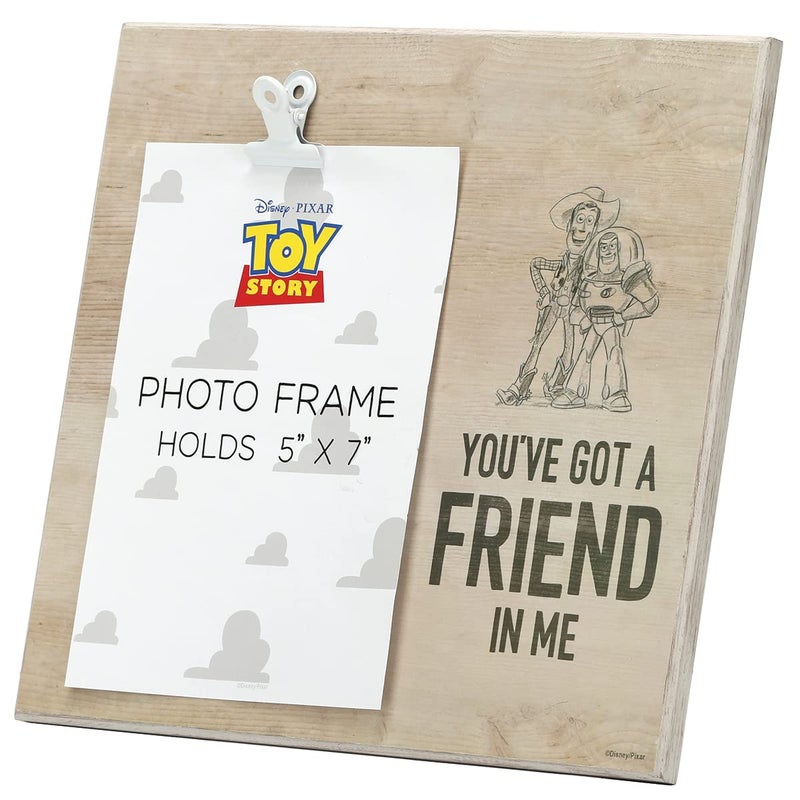 Open Road Brands Disney Pixar Toy Story You've Got a Friend in Me Wood Photo Clip Frame for 5x7 Picture - Cute Toy Story Decoration for Home - Image 2