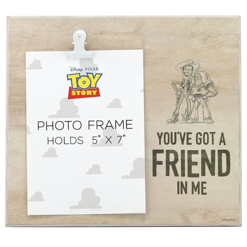 Open Road Brands Disney Pixar Toy Story You've Got a Friend in Me Wood Photo Clip Frame for 5x7 Picture - Cute Toy Story Decoration for Home - Image 1