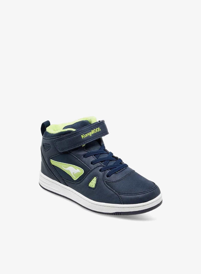 kangaROOS Boys' Panelled High Top Sneakers With Hook And Loop Closure